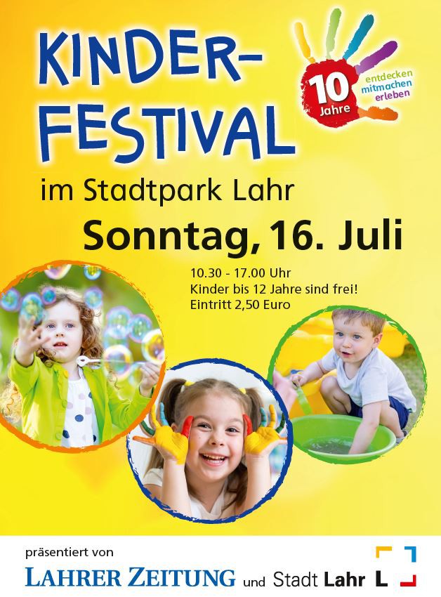 10. Kinderfestival im Stadtpark am 16. Juli 2017